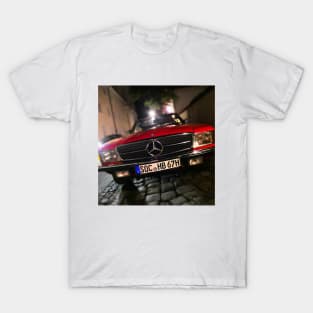 Vintage Merceds Red German classic car at Night T-Shirt